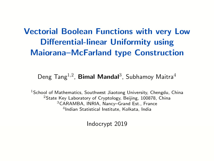vectorial boolean functions with very low differential