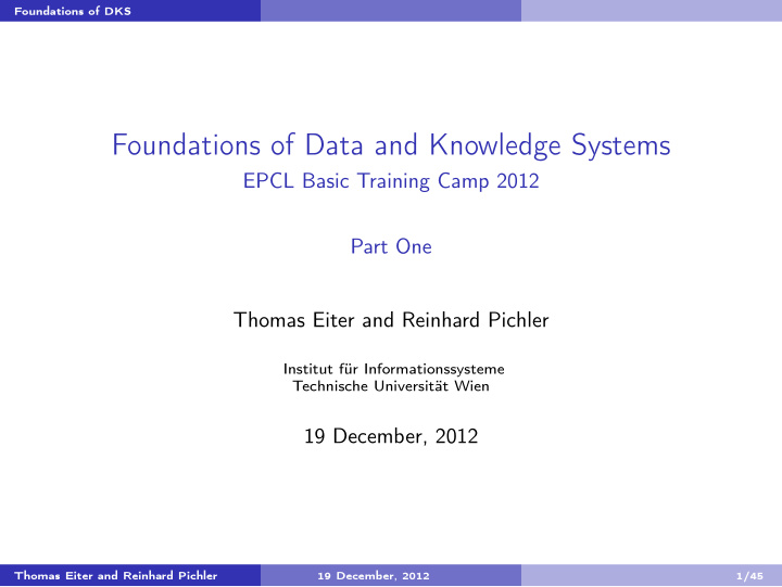 foundations of data and knowledge systems
