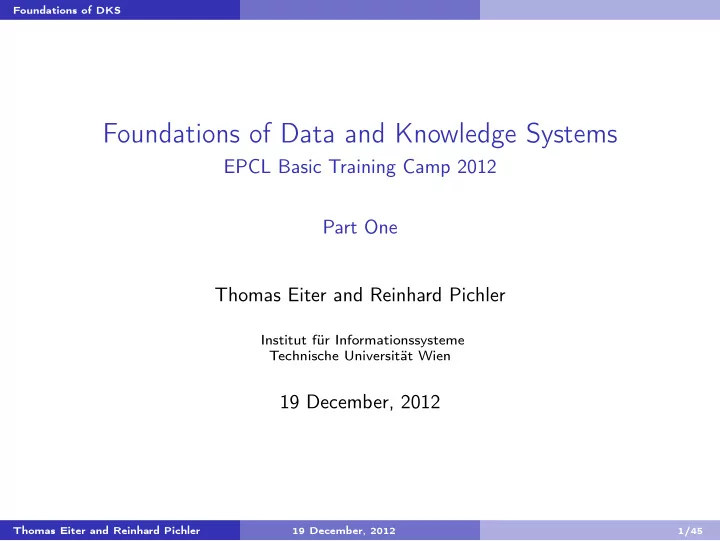 foundations of data and knowledge systems
