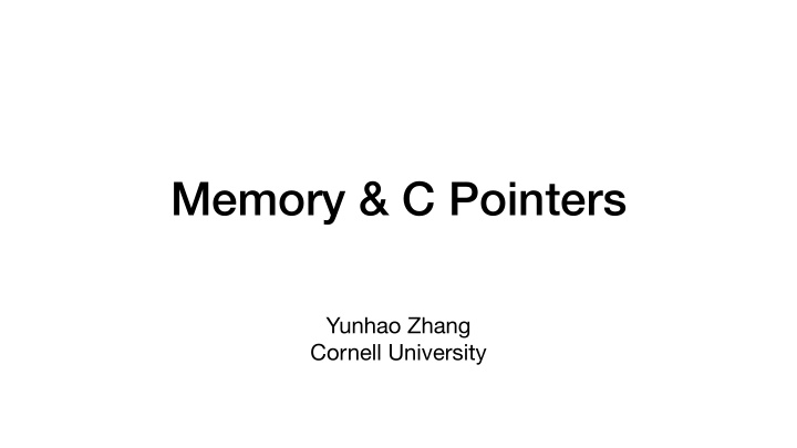 memory c pointers