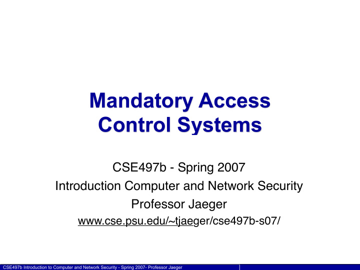 mandatory access control systems