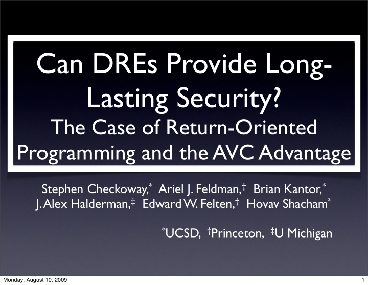 can dres provide long lasting security