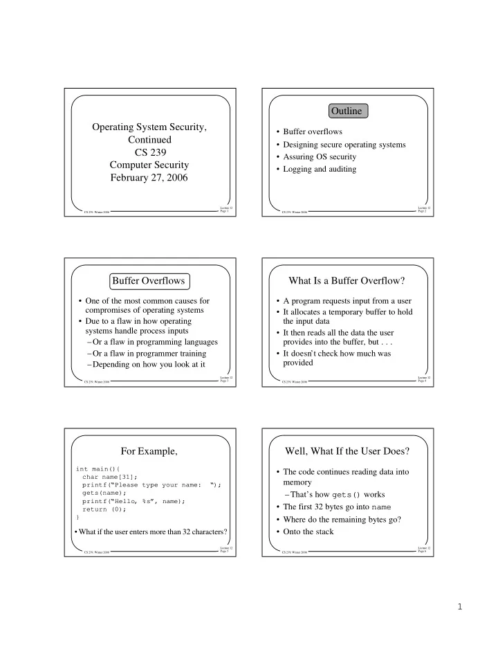 outline operating system security