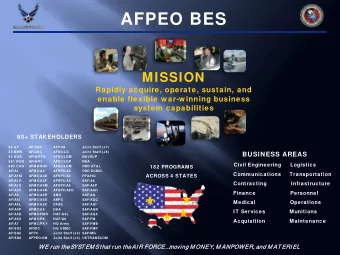 AFPEO BES  MISSION  Rapidly acquire, operate, sustain, and  enable flexible w ar-w inning business