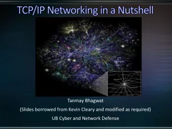 Tanmay Bhagwat  (Slides borrowed from Kevin Cleary and modified as required)  UB Cyber and Network