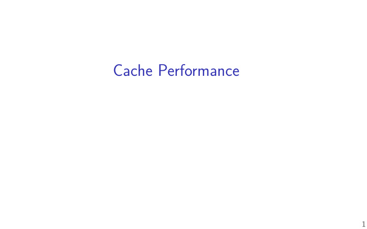 cache performance