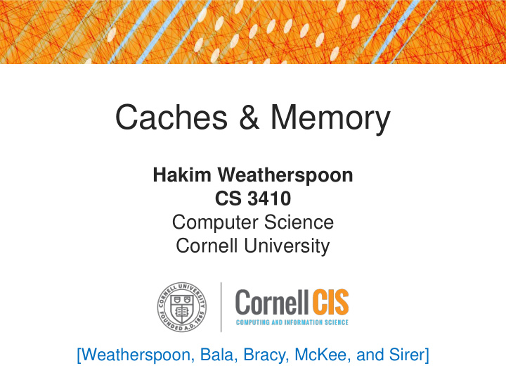 caches memory