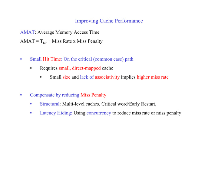 improving cache performance