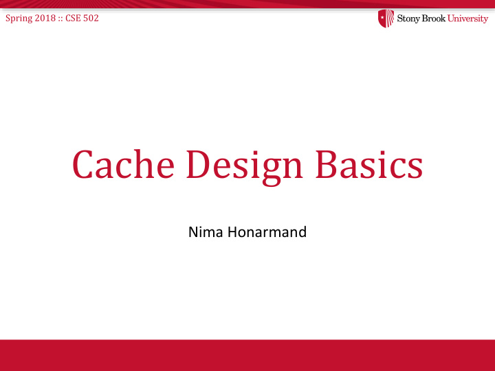 cache design basics