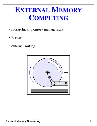 The Memory Hierarchy   Many problems that modern computers are given to  solve (analyzing