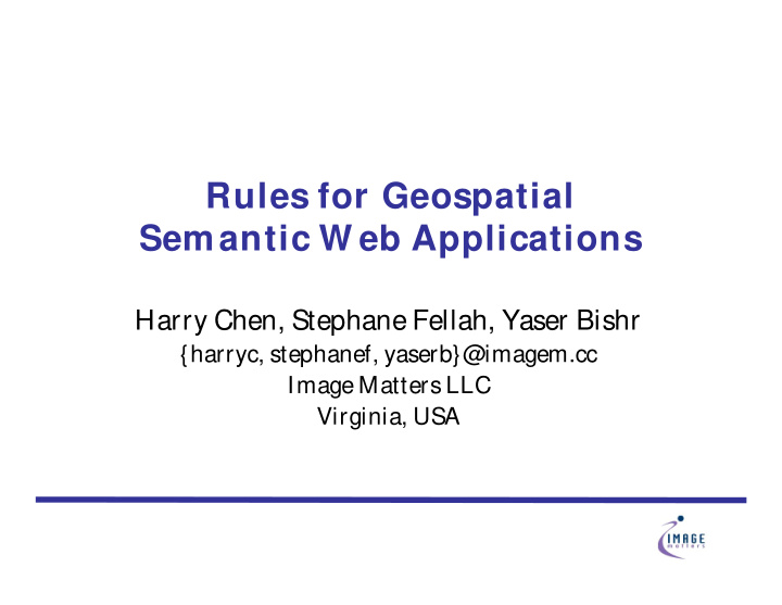rules for geospatial semantic w eb applications
