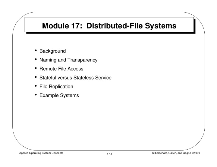 module 17 distributed file systems