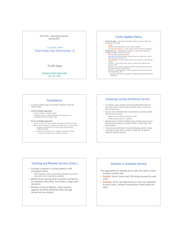 distributed systems ii