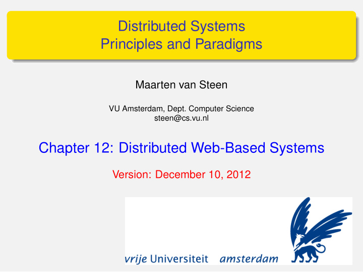distributed systems principles and paradigms