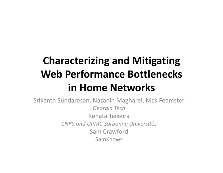 characterizing and mitigating web performance bottlenecks