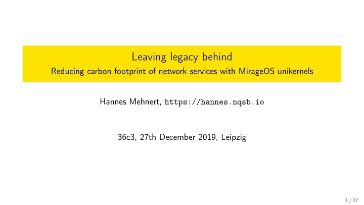 leaving legacy behind