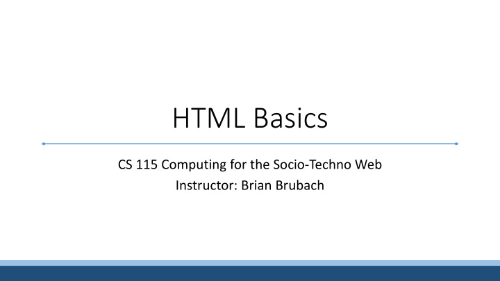 html basics