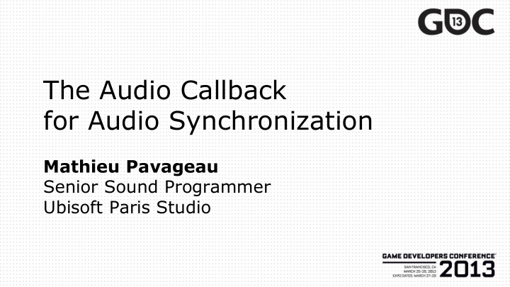 the audio callback