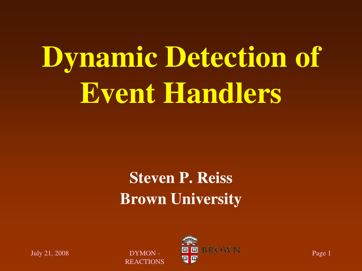 dynamic detection of event handlers