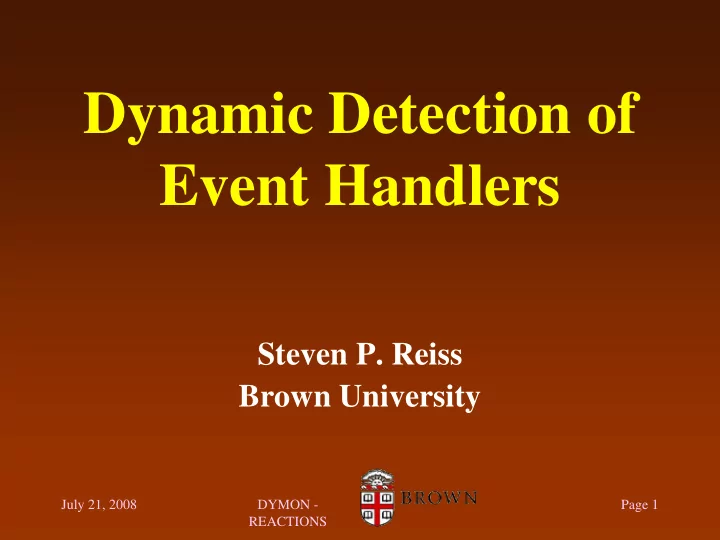 dynamic detection of event handlers