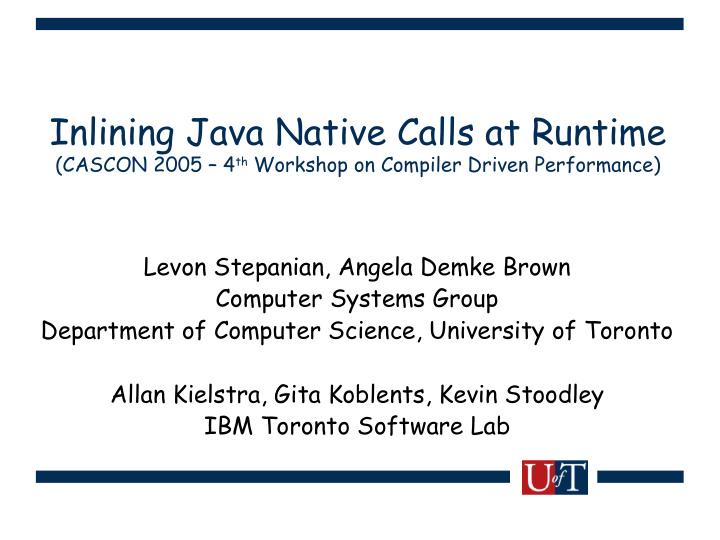 inlining java native calls at runtime