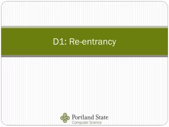 D1: Re-entrancy  Where has this term been used  before?  #1: Re-entrancy  entrancy  Race to