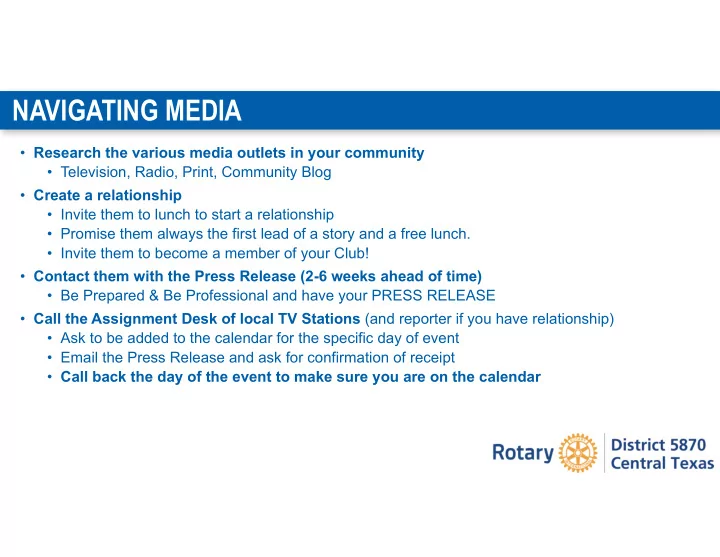 navigating media