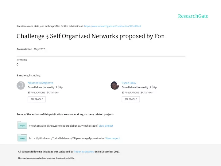 challenge 3 self organized networks proposed by fon