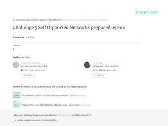 Challenge 3 Self Organized Networks proposed by Fon Presentation  May 2017  CITATIONS  0 9