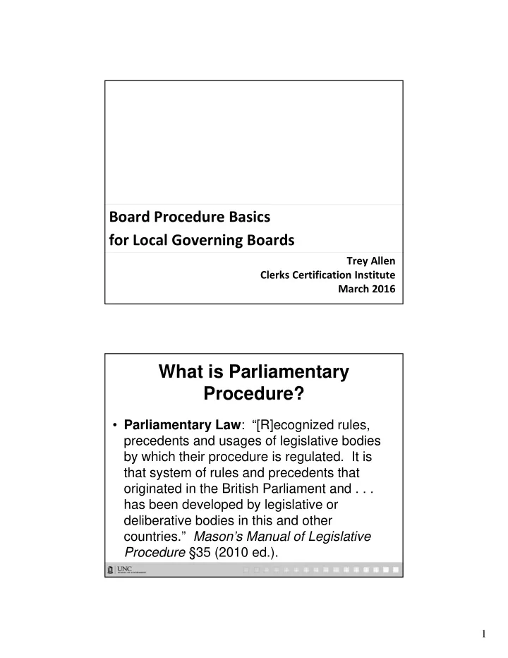 what is parliamentary procedure
