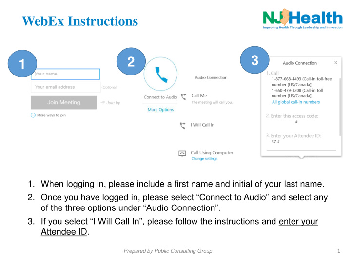 webex instructions