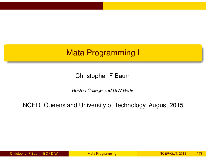 mata programming i