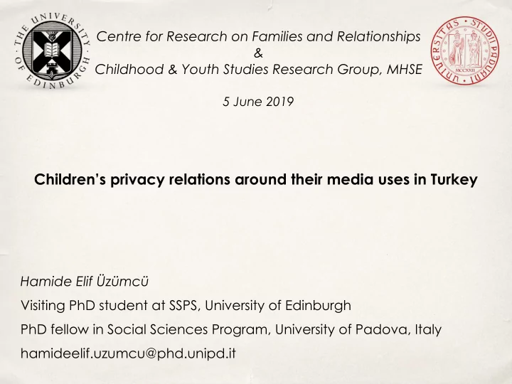 children s privacy relations around their media uses in