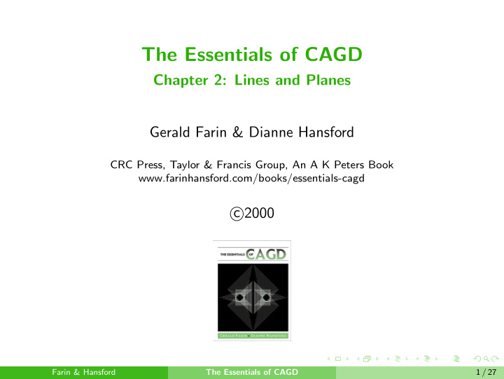 the essentials of cagd