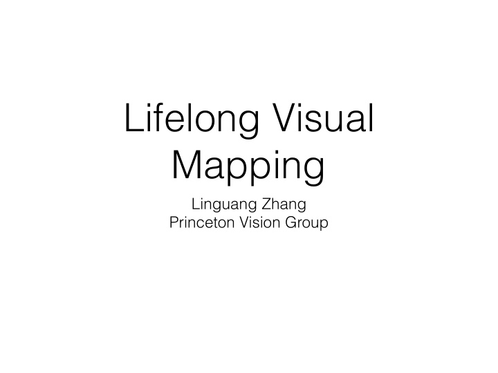 lifelong visual mapping