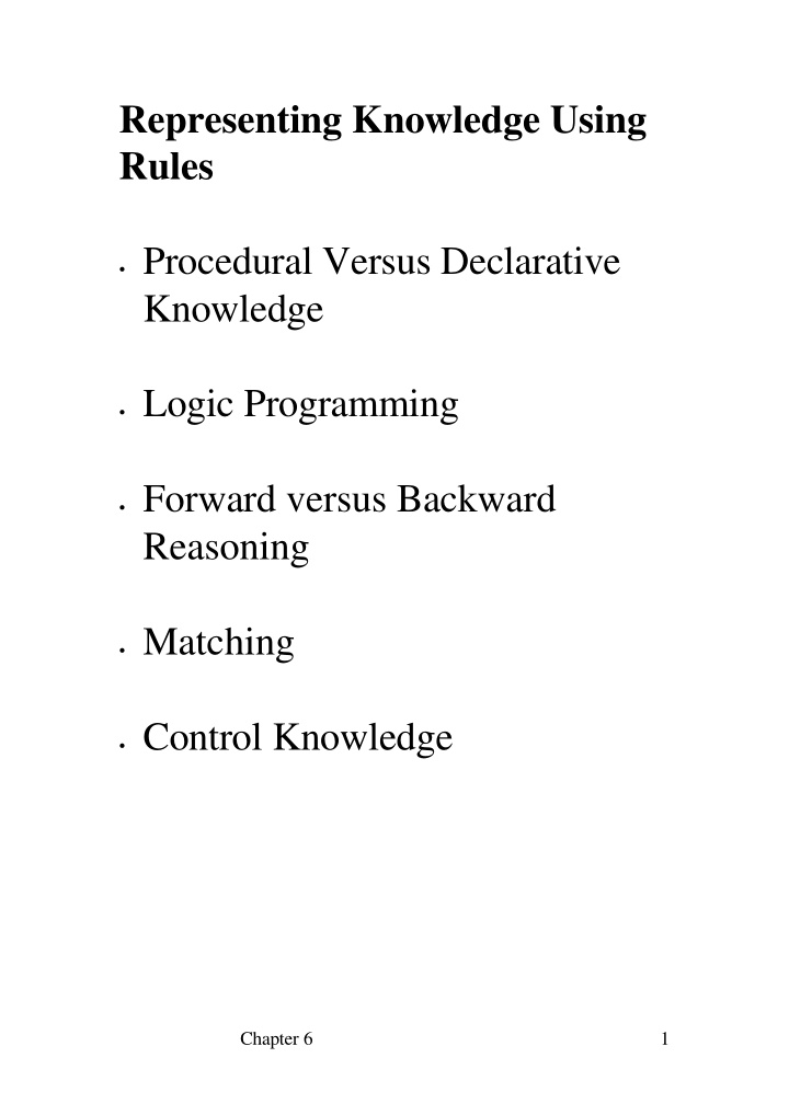 representing knowledge using rules procedural versus