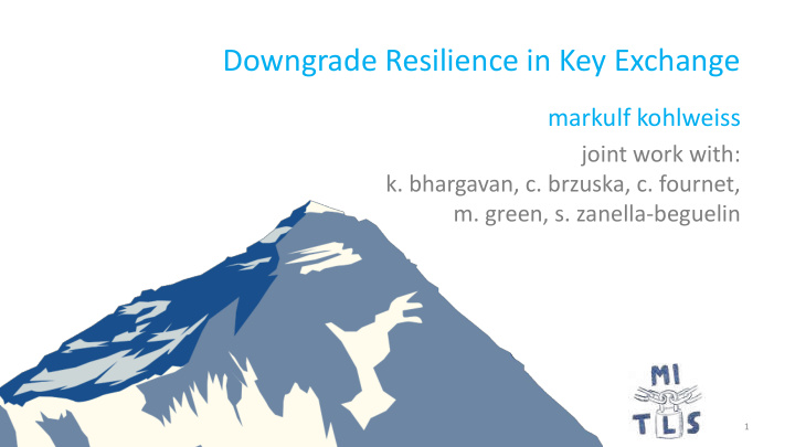 downgrade resilience in key exchange