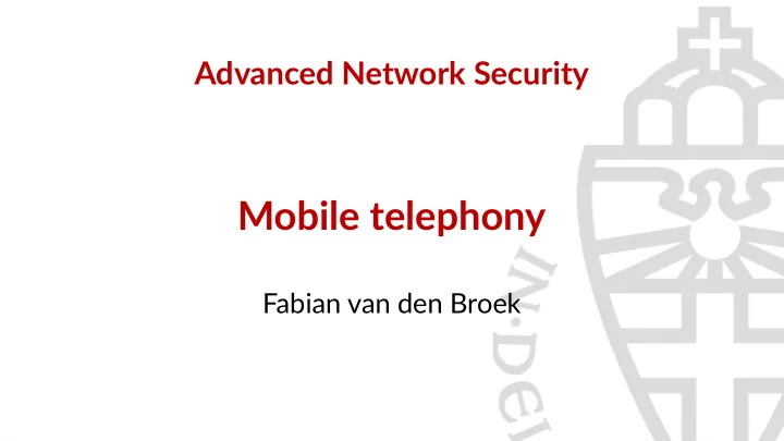 mobile telephony