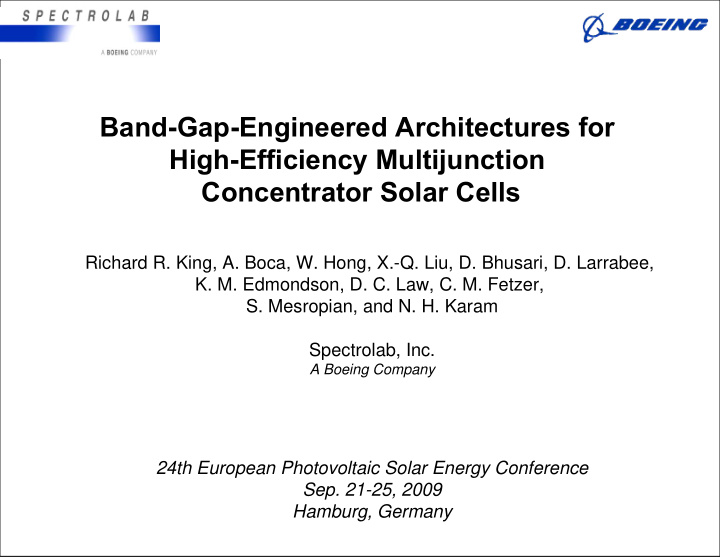 band gap engineered architectures for high efficiency