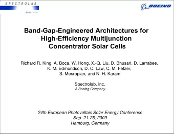 Band-Gap-Engineered Architectures for  High-Efficiency Multijunction  Concentrator Solar Cells