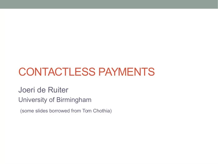 contactless payments