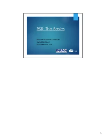 1 Thank you, Michael! Todays webcast is an opportunity to discuss the 2015 RSR. Well begin by