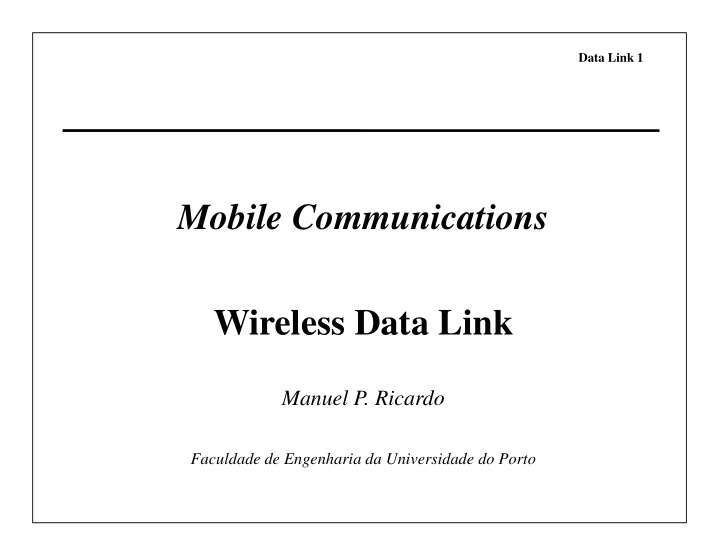 mobile communications wireless data link