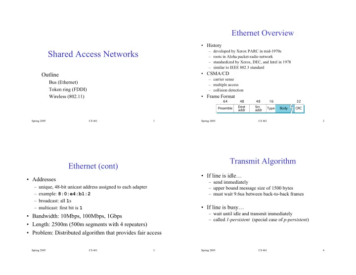 shared access networks