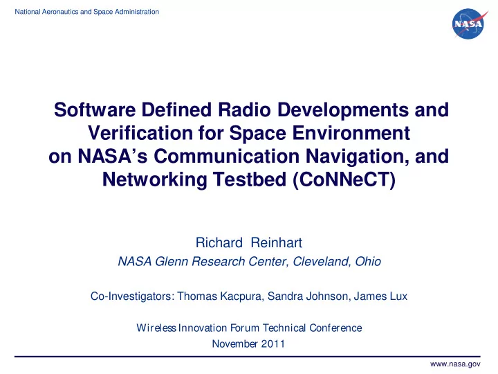 software defined radio developments and verification for