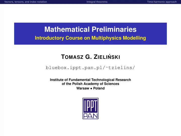 mathematical preliminaries