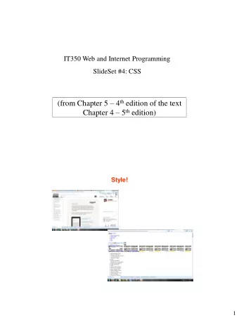 (from Chapter 5  4 th edition of the text Chapter 4  5 th edition)  Style!  1  Cascading