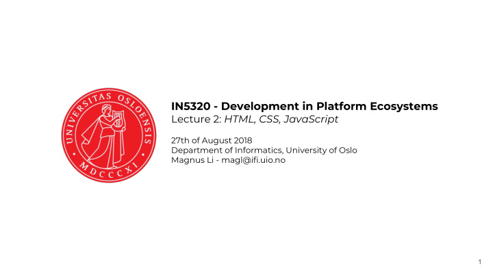 in5320 development in platform ecosystems