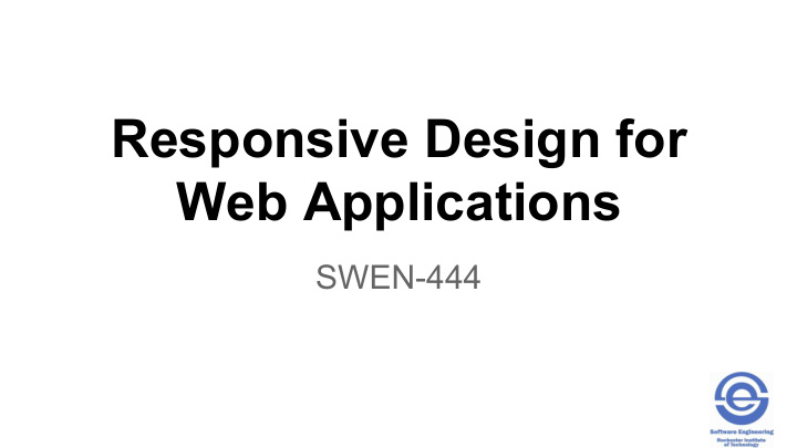 responsive design for web applications