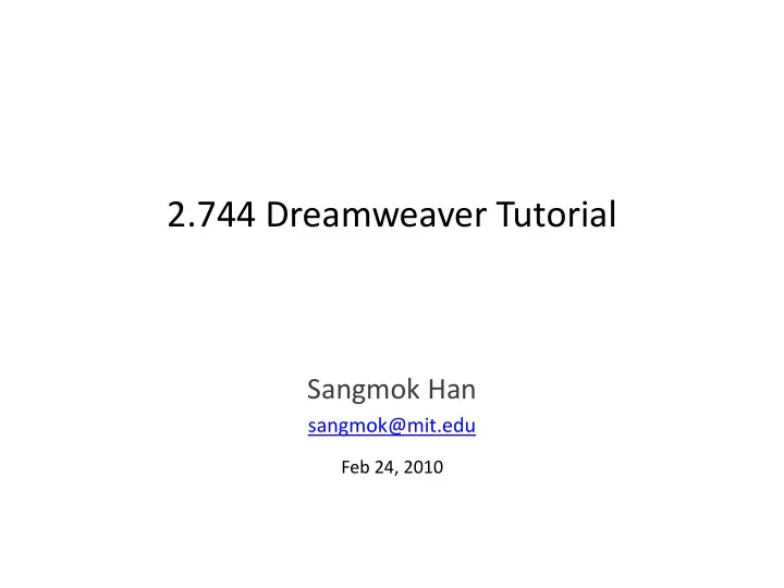 2 744 dreamweaver tutorial